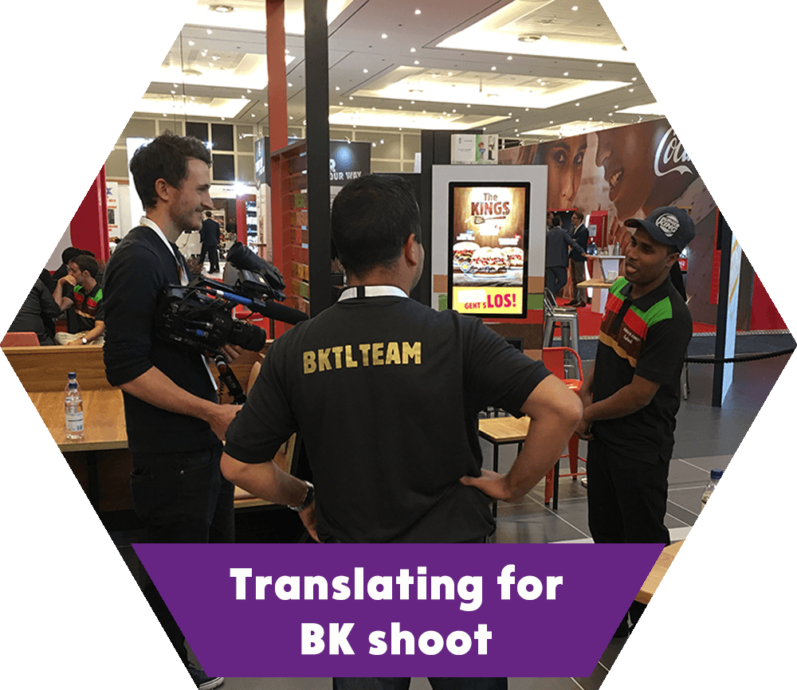 Translating for BK Film shoot